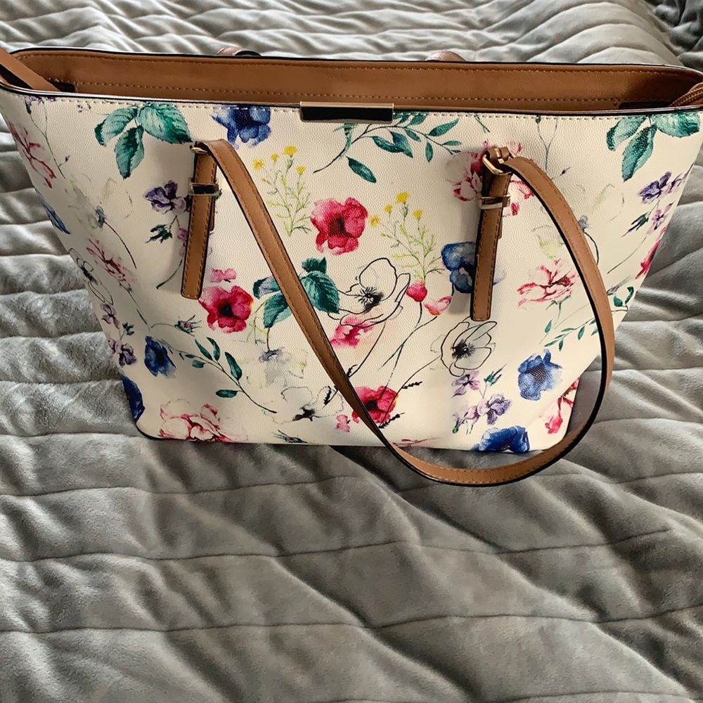 White Floral Purse